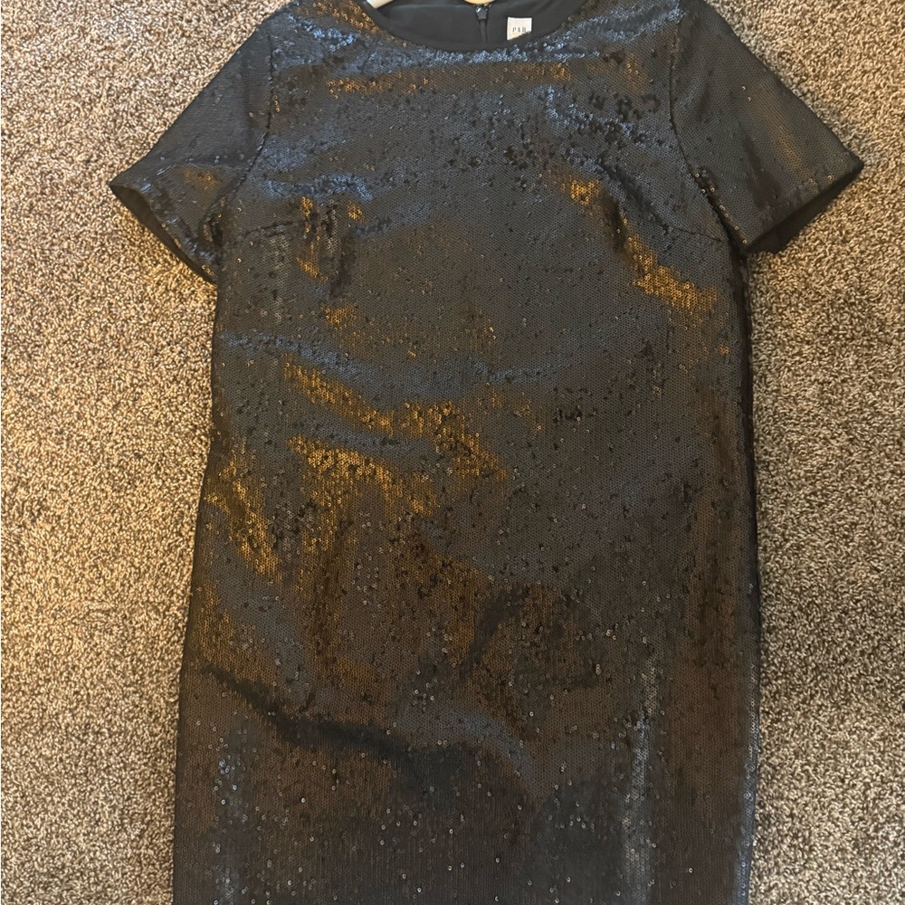 GAP Black Sequin Mini Shift Dress, Size 6